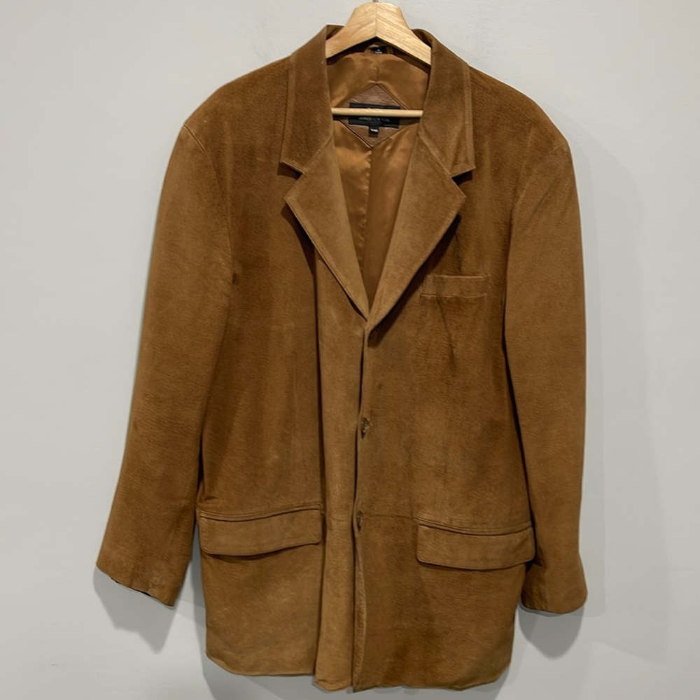 Jones New York City collection size 44 regular men’s suede leather coat vintage